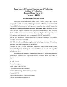 Applications are invited for Junior Research Fellow (JRF)