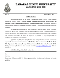 BANARAS HINDU UNIVERSITY VARANASI 221 005