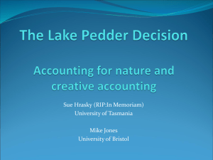 Lake Pedder Decision: Accounting for Nature & Creative Accounting