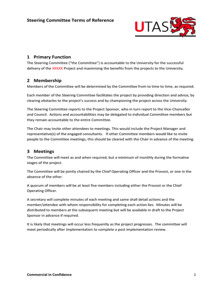 Steering Committee Terms of Reference