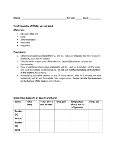 Heat Capacity Lab: Water vs. Sand Experiment