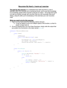 Recursion By Hand: a 'warm-up' exercise