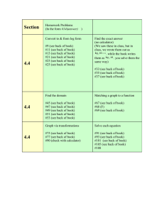 Logarithmic Functions Homework: Conversions, Domains, Equations