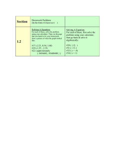Homework Problems: Solving Equations