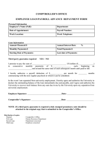 COMPTROLLER’S OFFICE EMPLOYEE LOAN/PAYROLL ADVANCE  REPAYMENT FORM
