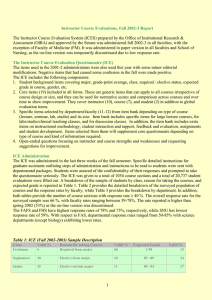 Instructor Course Evaluations, Fall 2002-3 Report