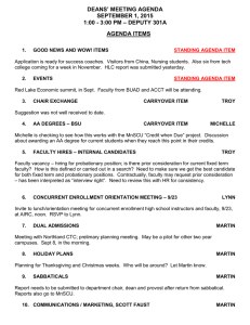 Dean s Council Notes September 1, 2015