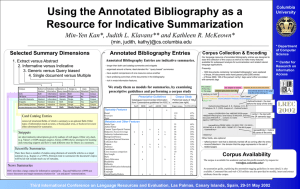 Using the Annotated Bibliography as a Resource for Indicative Summarization