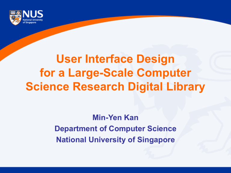 User Interface Design for a Large-Scale Computer Science Research ...