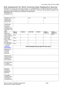 Risk Assessment for Work Involving Open Radioactive Sources
