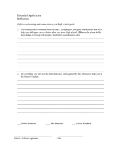 Extended Application Reflection