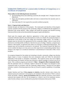 NARRATIVE TEMPLATE for a noncredit Certificate