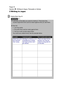 B  2 Writing to argue Section