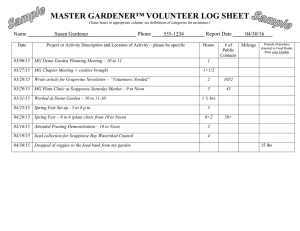 MASTER GARDENER™ VOLUNTEER LOG SHEET  Name Susan Gardener