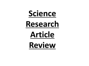 Science Article Review Assignment Guide