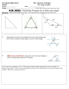 Classifying Triangles: Math 8 Homework