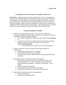 New Outreach Programs - Principles