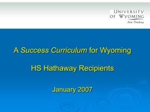 High School Success Curriculum Presentation