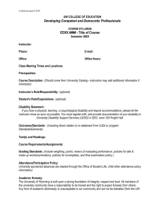 College Syllabus Template