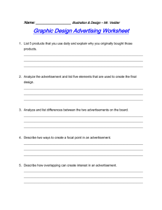 Graphic Design Advertising Worksheet
