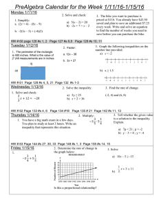 Do Now/Homework 1/11-1/15