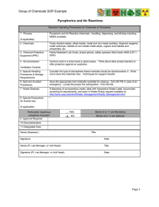 Pyrophorics and Air Reactives