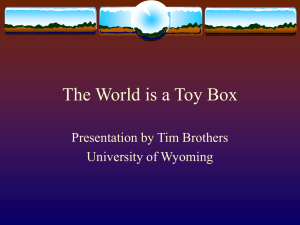 The World is a Toy Box Presentation by Tim Brothers