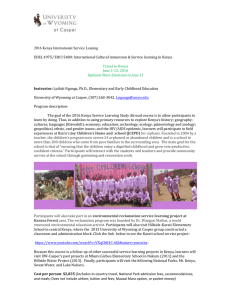 "International Cultural immersion Service learning in Kenya" (EDEL 4975/EDCI 5480)