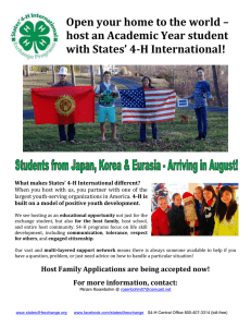Open your home to the world – with States’ 4-H International!