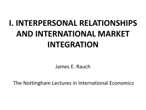 Interpersonal Relationships and International Market Integration