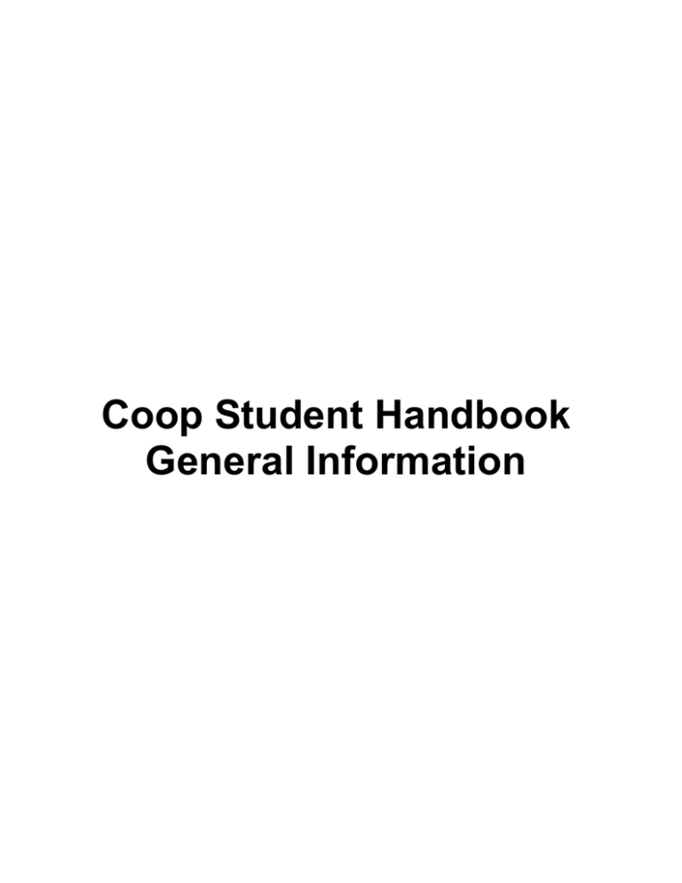 Coop Student Handbook