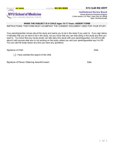 Institutional Review Board  NYU SoM IRB HRPP