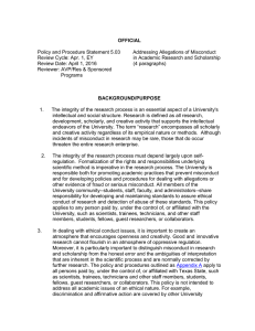 OFFICIAL  Policy and Procedure Statement 5.03      ... Review Cycle: Apr. 1, EY