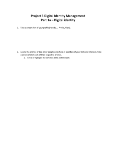 Project 3 Digital Identity Management Part 1a – Digital identity