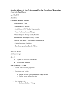 Meeting Minutes for the Environmental Service Committee of Texas State