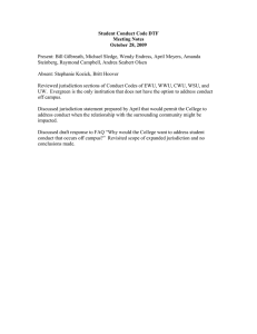 Student Conduct Code DTF Meeting Notes October 28, 2009