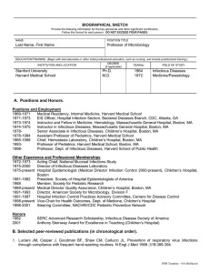 Professor of Microbiology Biographical Sketch
