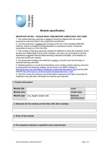 Module specification