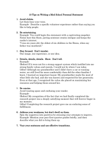 Personal Statements - Med School