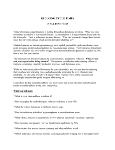 Cycle Time Reduction, Apr 8