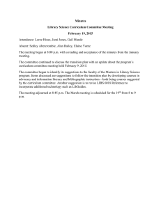 Minutes Library Science Curriculum Committee Meeting February 19, 2015
