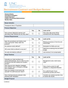 Recruitment Contract and Budget Review
