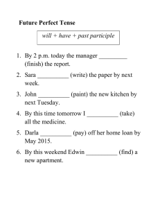 Future Perfect Tense Worksheet: Grammar Practice