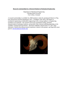Research Assistantship for a Doctoral Student in Mechanical Engineering