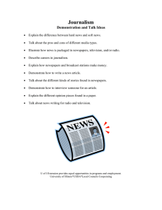 Journalism Demonstration and Talk Ideas