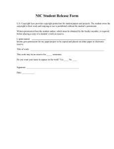 NIC Student Release Form