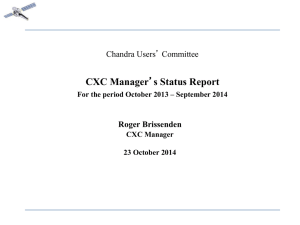 CXC Manager Chandra Users’ Committee Roger Brissenden