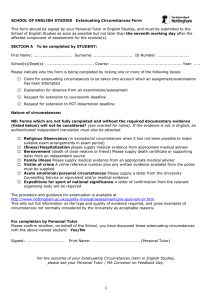 EXTENUATING CIRCUMSTANCES GUIDELINES FOR STUDENTS