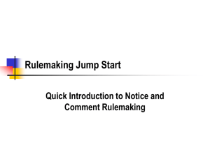 Rulemaking Jump Start