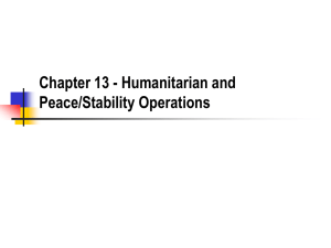 Chapter 13 - Humanitarian and Peace/Stability Operations